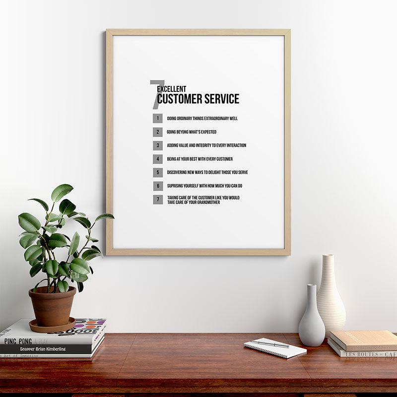 7 Excellent Customer Service, Customer Service Quotes, Quote To Print Framed Art Print