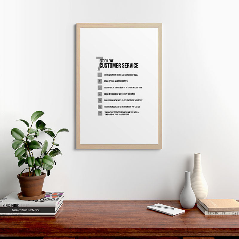 7 Excellent Customer Service, Customer Service Quotes, Quote To Print Framed Art Print