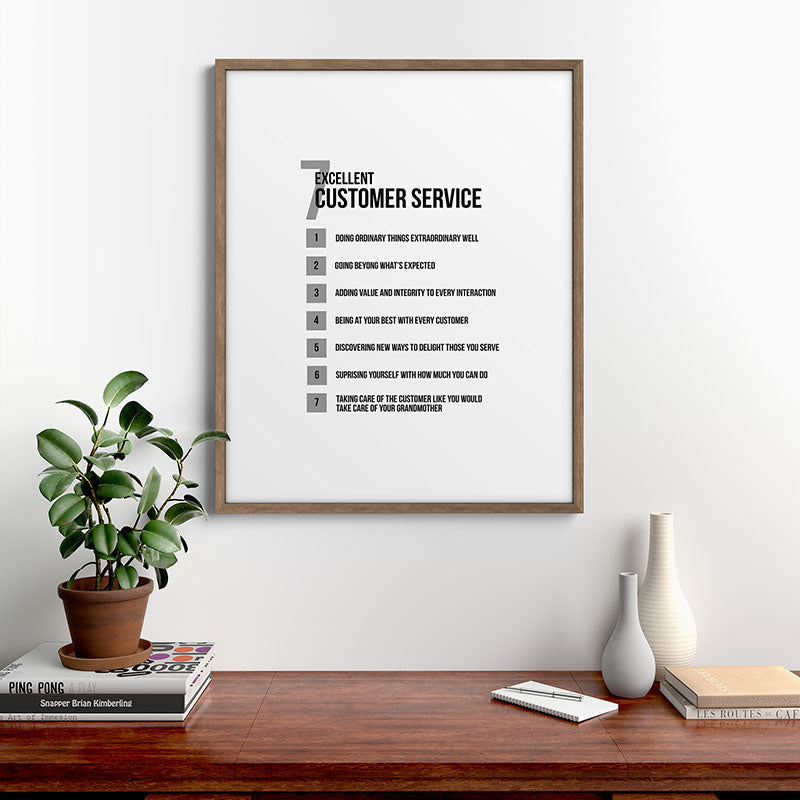 7 Excellent Customer Service, Customer Service Quotes, Quote To Print Framed Art Print