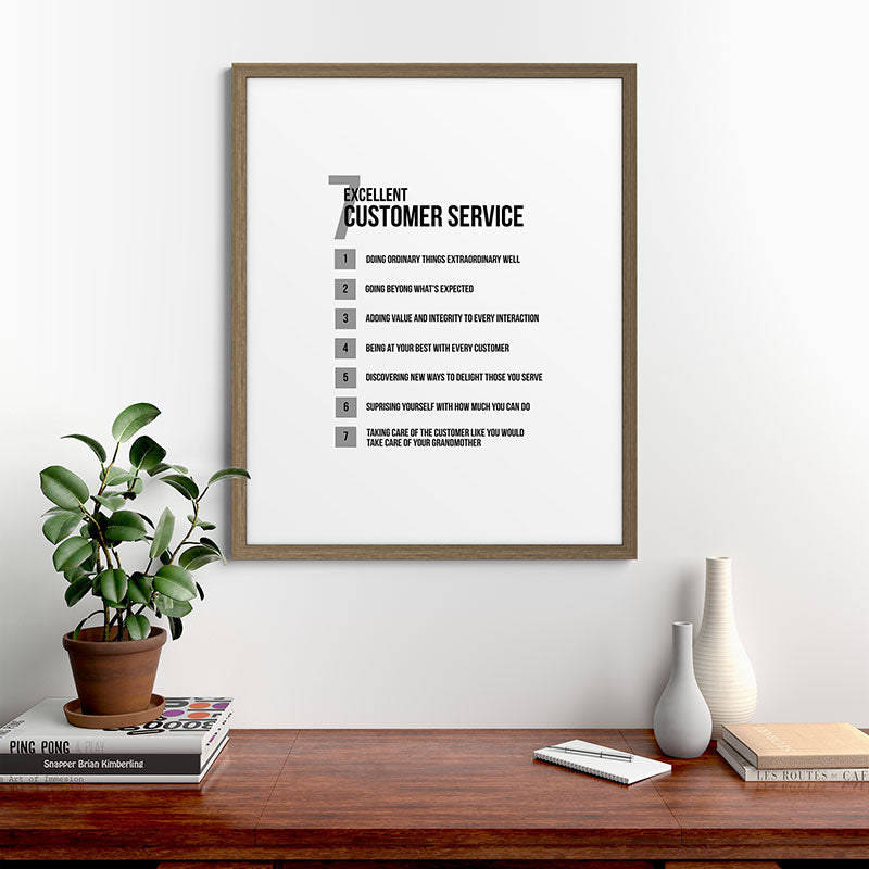 7 Excellent Customer Service, Customer Service Quotes, Quote To Print Framed Art Print