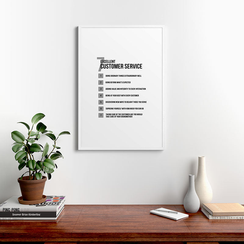 7 Excellent Customer Service, Customer Service Quotes, Quote To Print Framed Art Print