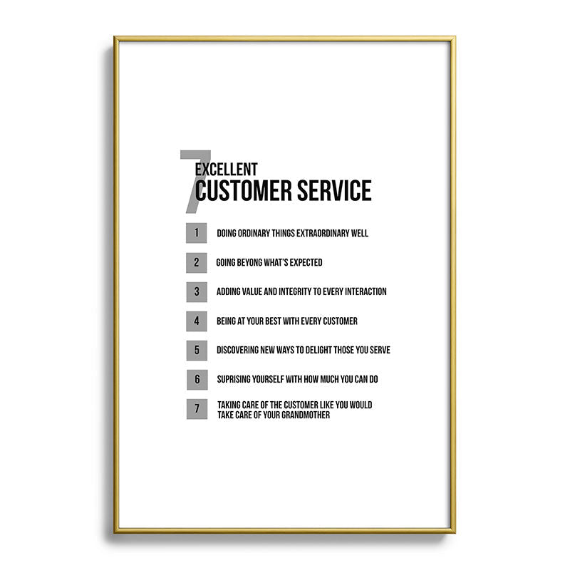 7 Excellent Customer Service, Customer Service Quotes, Quote To Print Framed Art Print