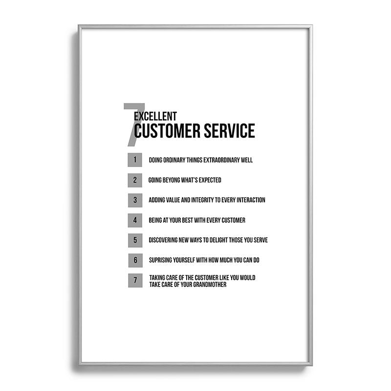 7 Excellent Customer Service, Customer Service Quotes, Quote To Print Framed Art Print