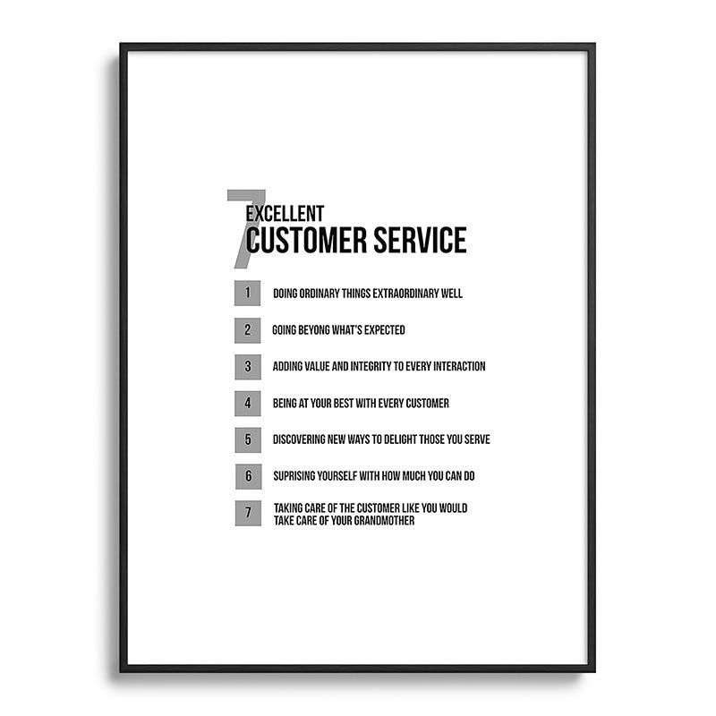 7 Excellent Customer Service, Customer Service Quotes, Quote To Print Framed Art Print