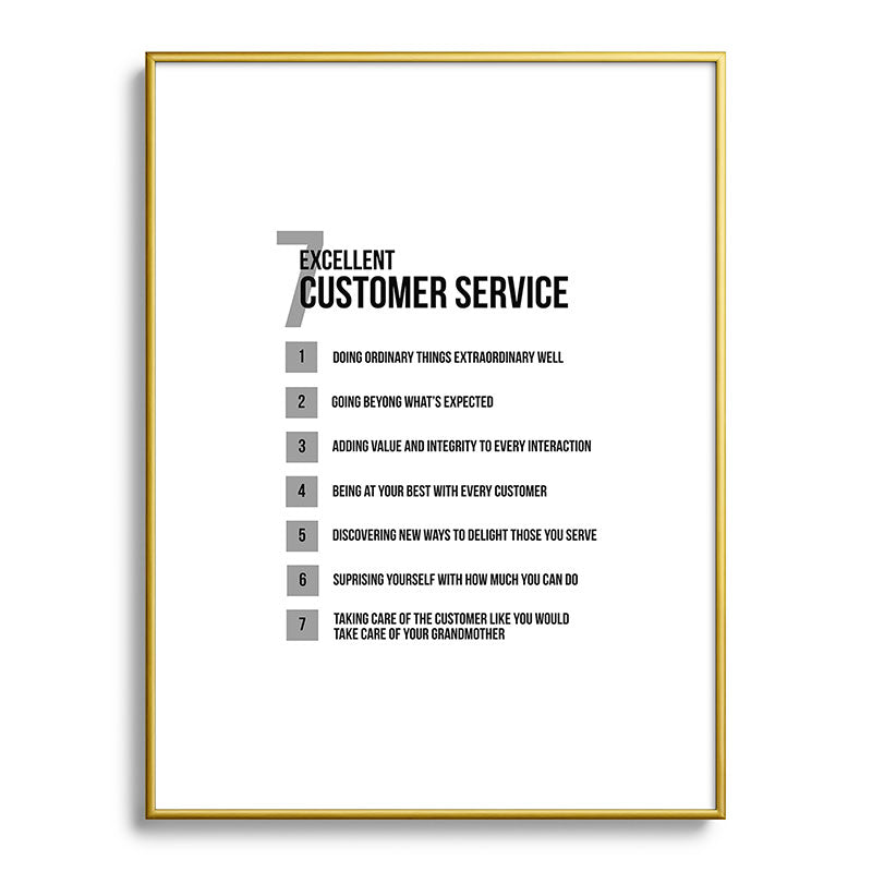 7 Excellent Customer Service, Customer Service Quotes, Quote To Print Framed Art Print
