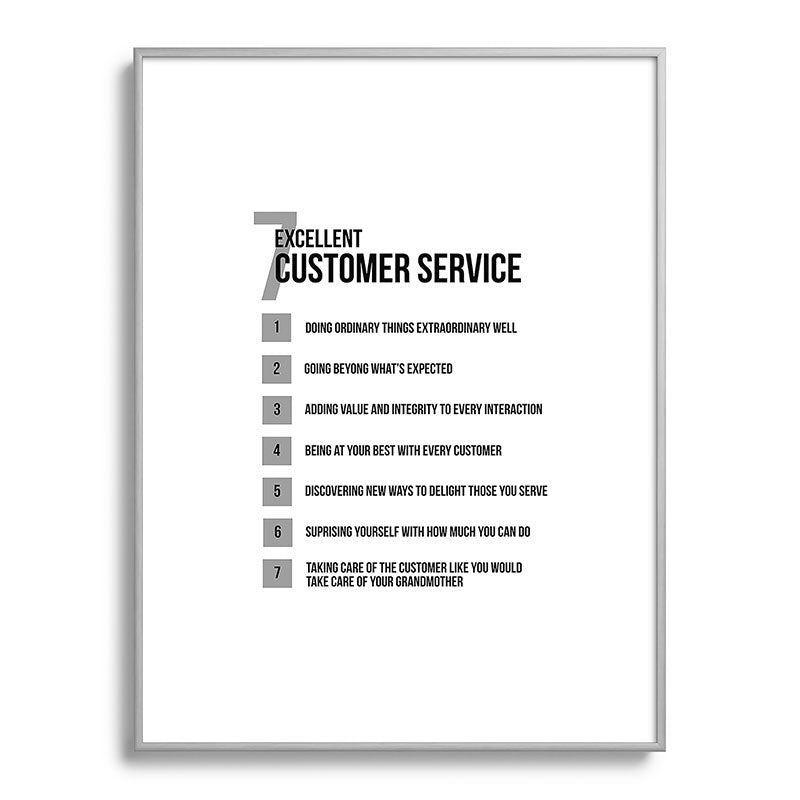 7 Excellent Customer Service, Customer Service Quotes, Quote To Print Framed Art Print