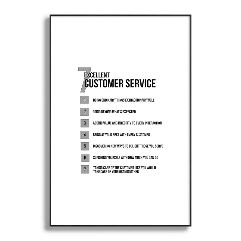 7 Excellent Customer Service, Customer Service Quotes, Quote To Print Framed Art Print