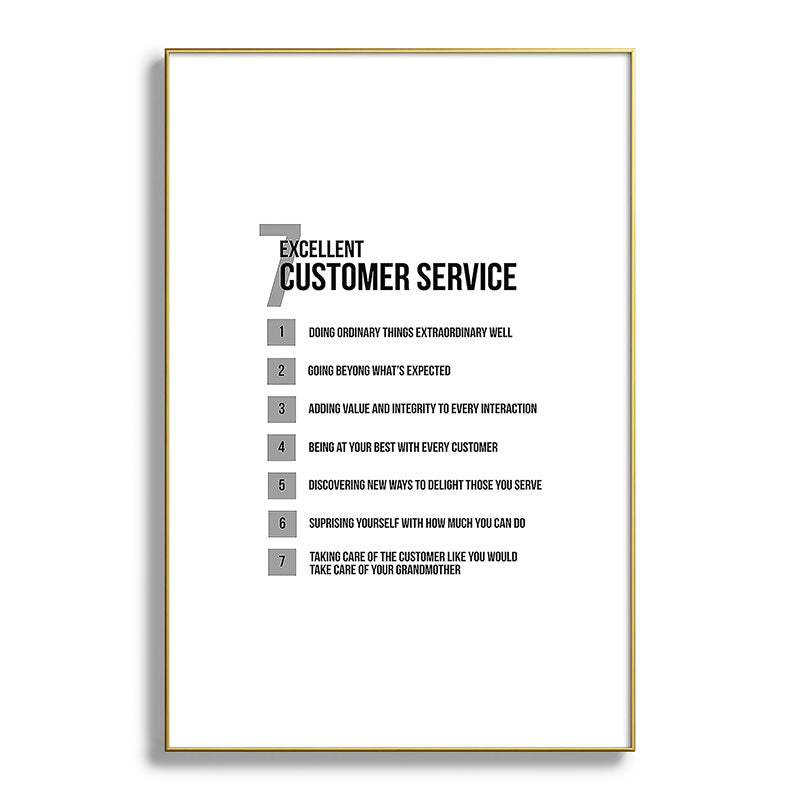 7 Excellent Customer Service, Customer Service Quotes, Quote To Print Framed Art Print