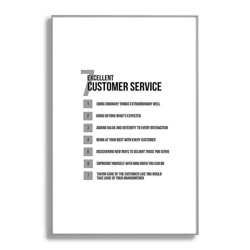 7 Excellent Customer Service, Customer Service Quotes, Quote To Print Framed Art Print