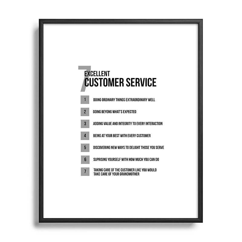 7 Excellent Customer Service, Customer Service Quotes, Quote To Print Framed Art Print