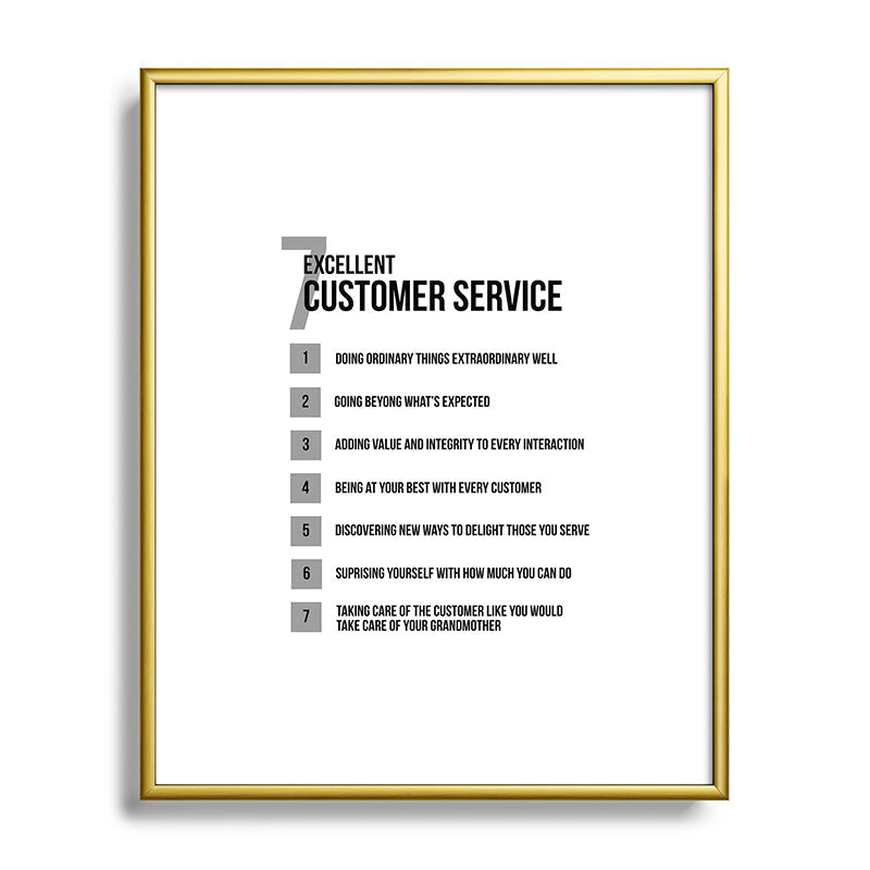 7 Excellent Customer Service, Customer Service Quotes, Quote To Print Framed Art Print