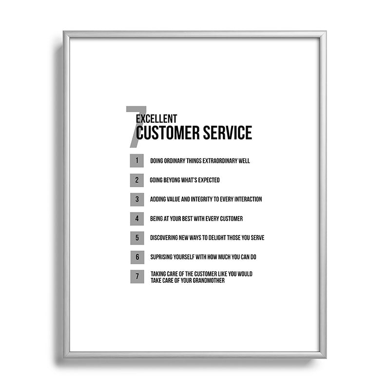 7 Excellent Customer Service, Customer Service Quotes, Quote To Print Framed Art Print