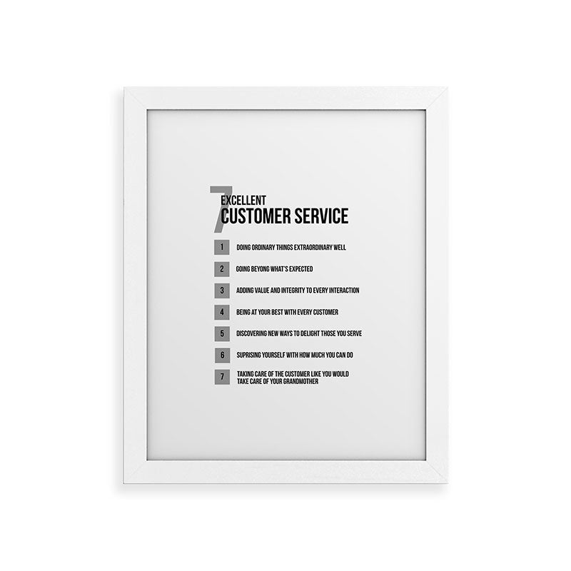 7 Excellent Customer Service, Customer Service Quotes, Quote To Print Framed Art Print