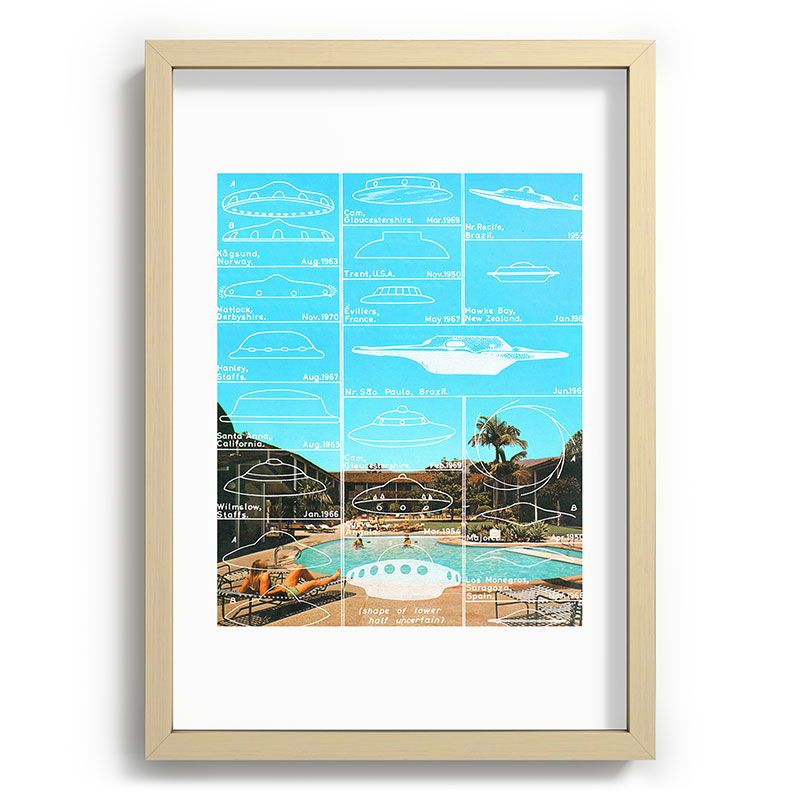 60s UFO sightings Framed Art Print
