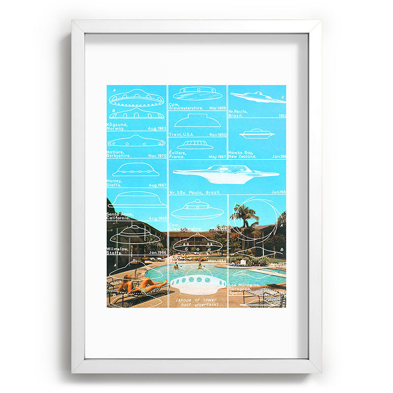 60s UFO sightings Framed Art Print