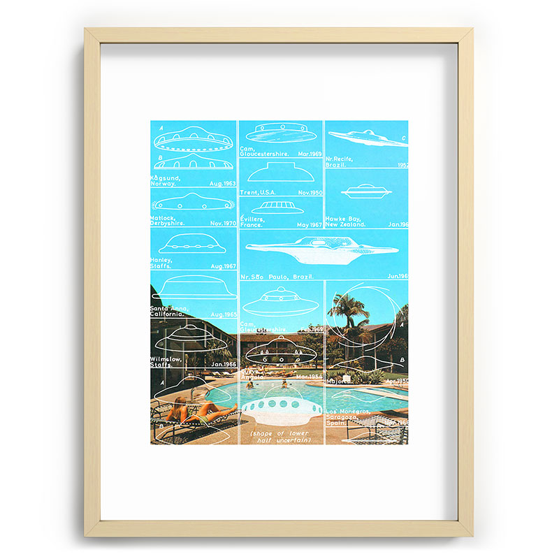 60s UFO sightings Framed Art Print
