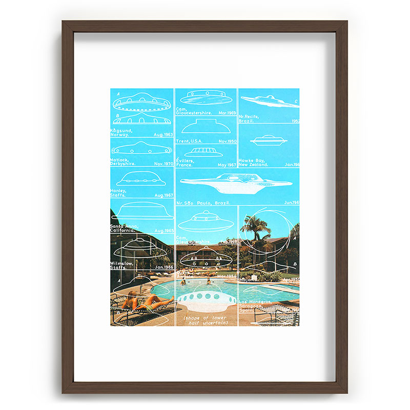 60s UFO sightings Framed Art Print