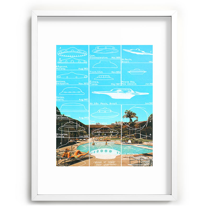60s UFO sightings Framed Art Print