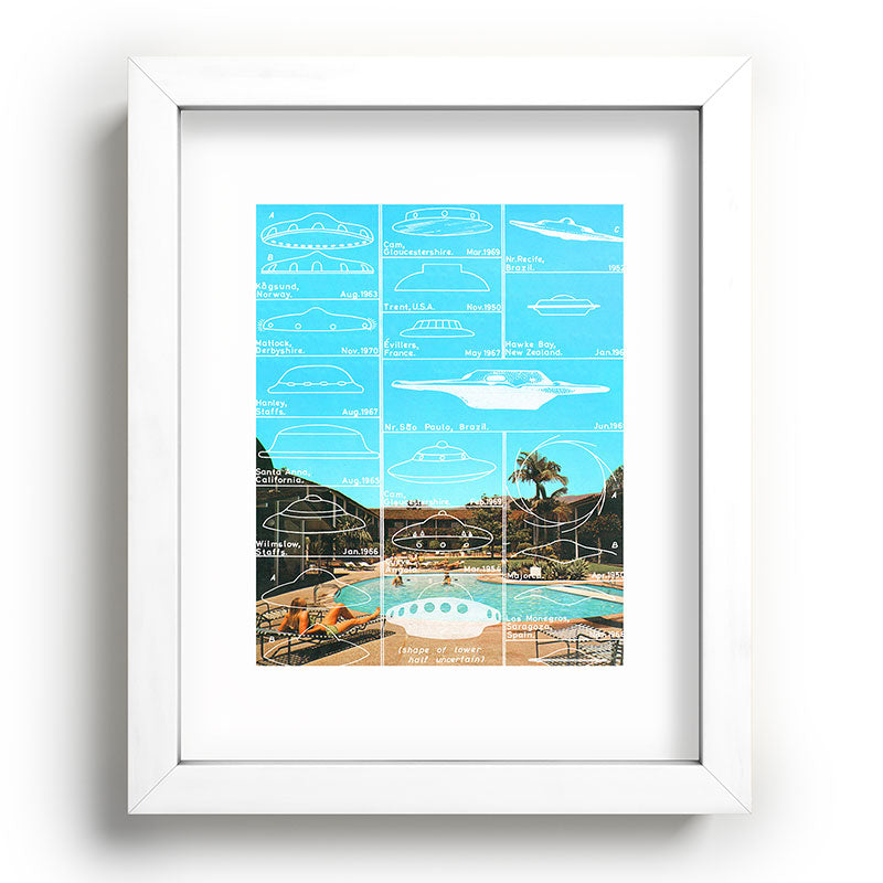 60s UFO sightings Framed Art Print