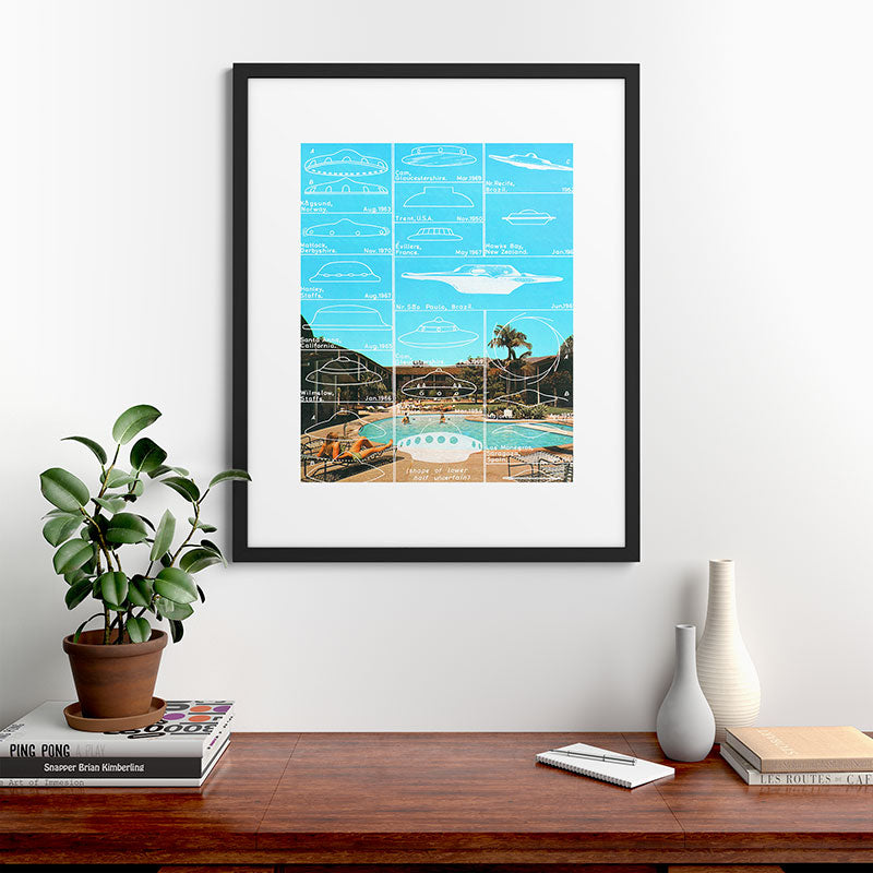 60s UFO sightings Framed Art Print