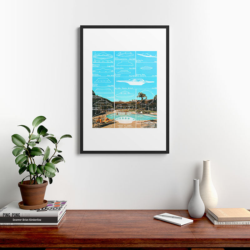 60s UFO sightings Framed Art Print
