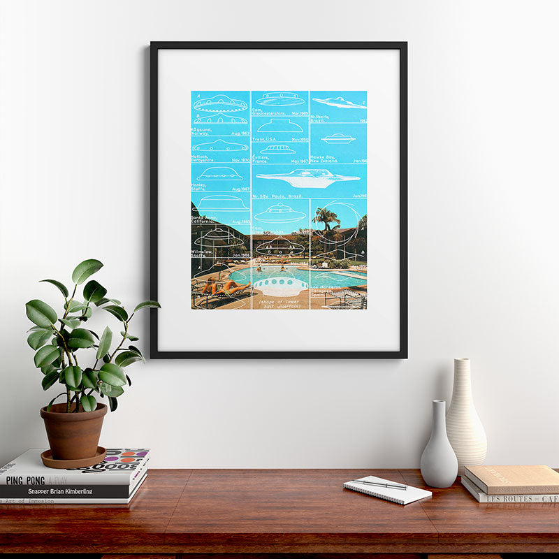 60s UFO sightings Framed Art Print