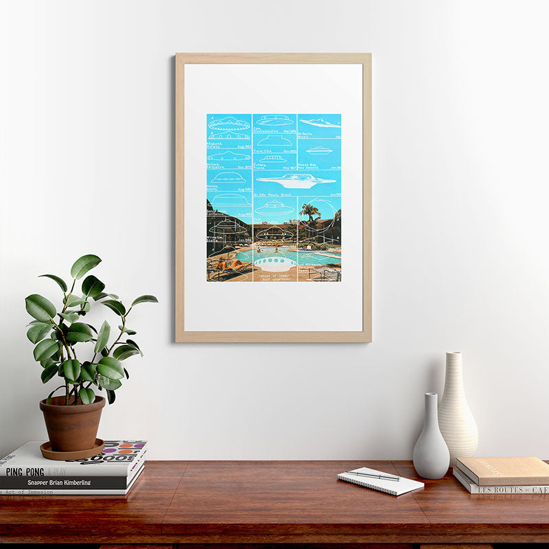 60s UFO sightings Framed Art Print