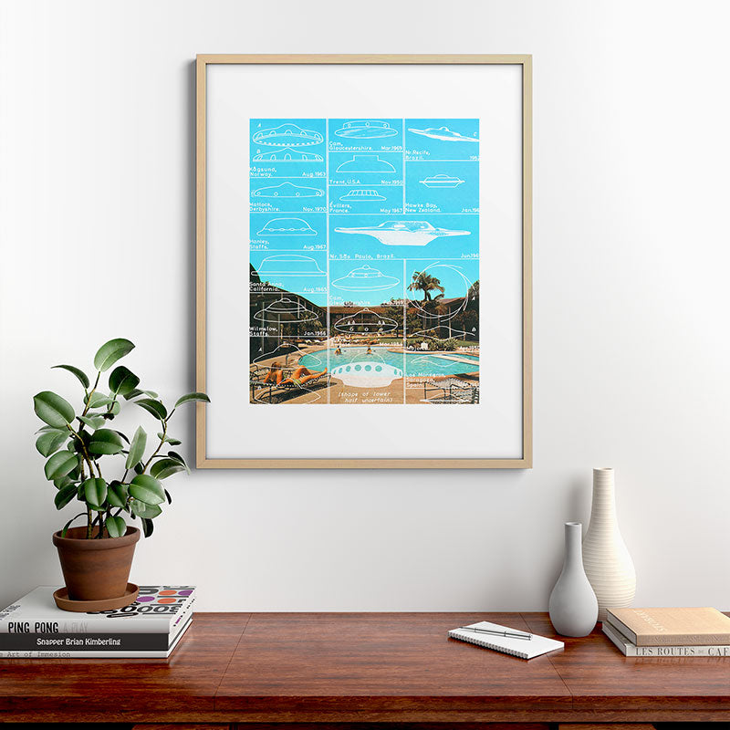 60s UFO sightings Framed Art Print
