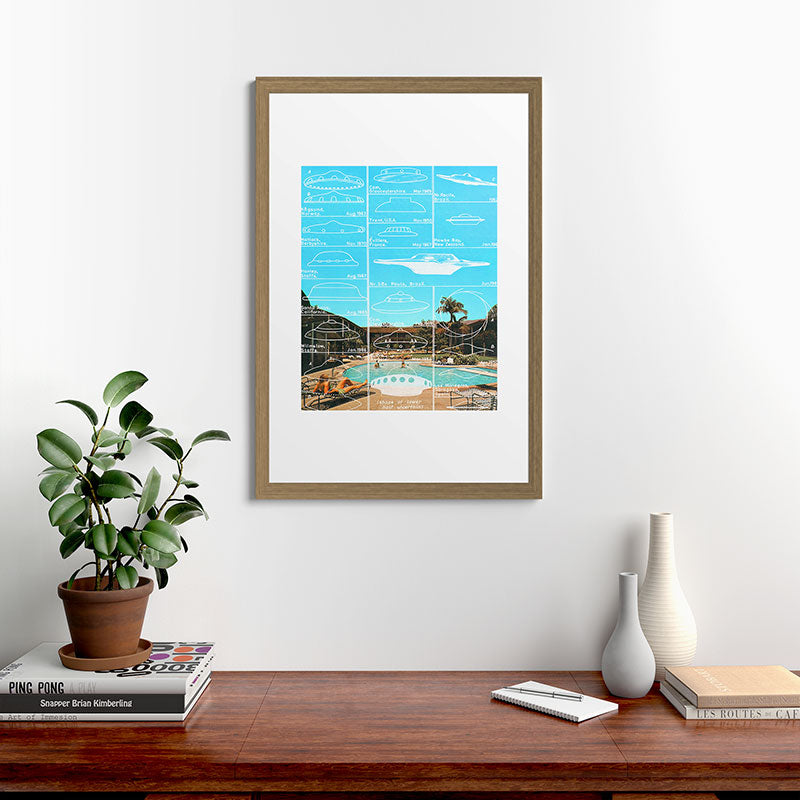 60s UFO sightings Framed Art Print