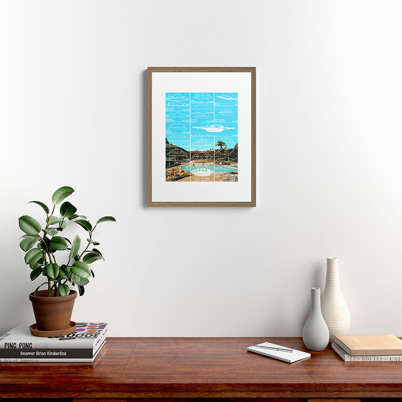 60s UFO sightings Framed Art Print