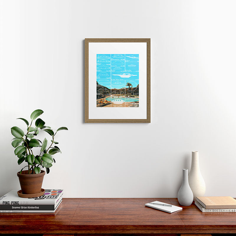 60s UFO sightings Framed Art Print