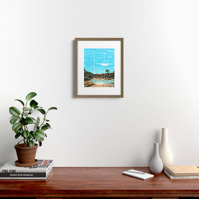 60s UFO sightings Framed Art Print
