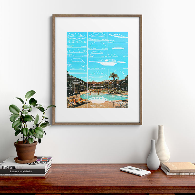 60s UFO sightings Framed Art Print