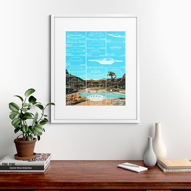 60s UFO sightings Framed Art Print