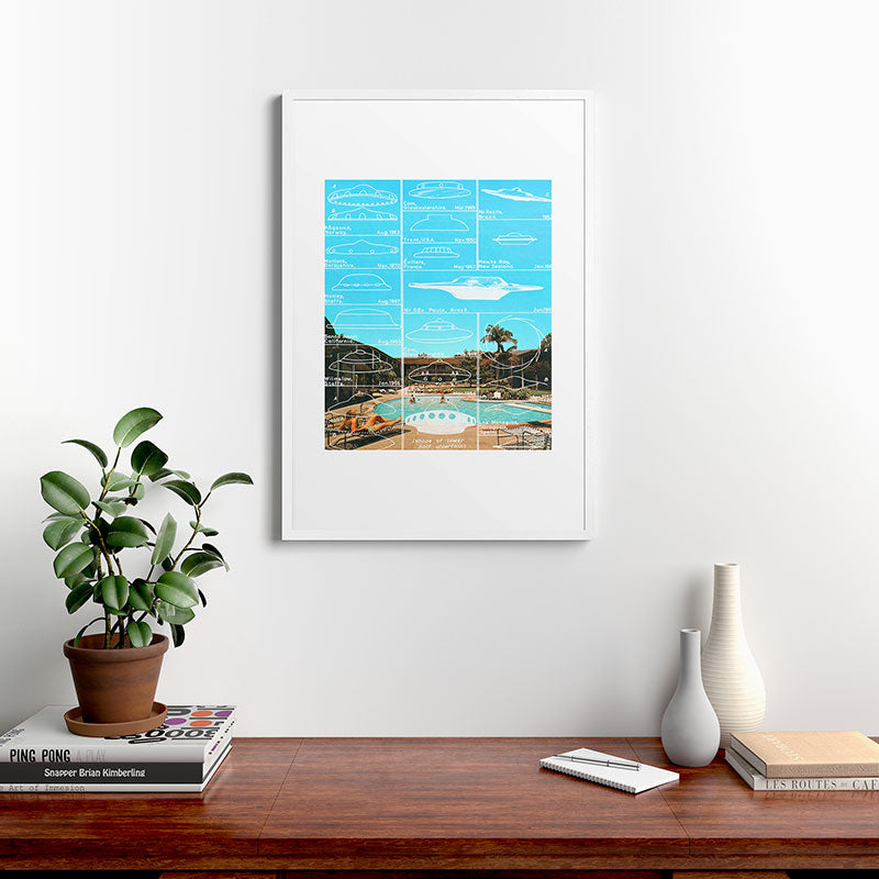 60s UFO sightings Framed Art Print