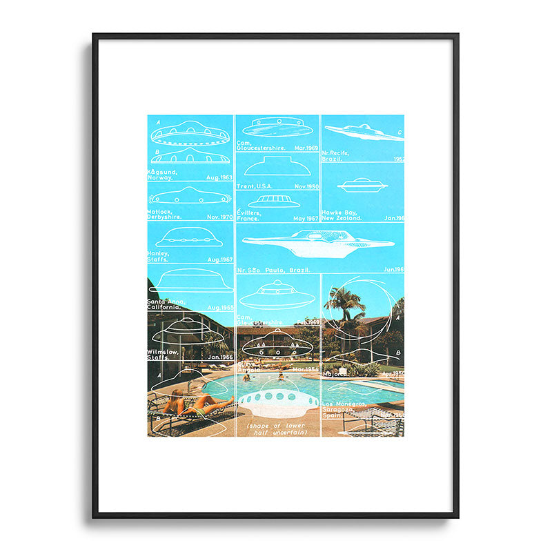 60s UFO sightings Framed Art Print