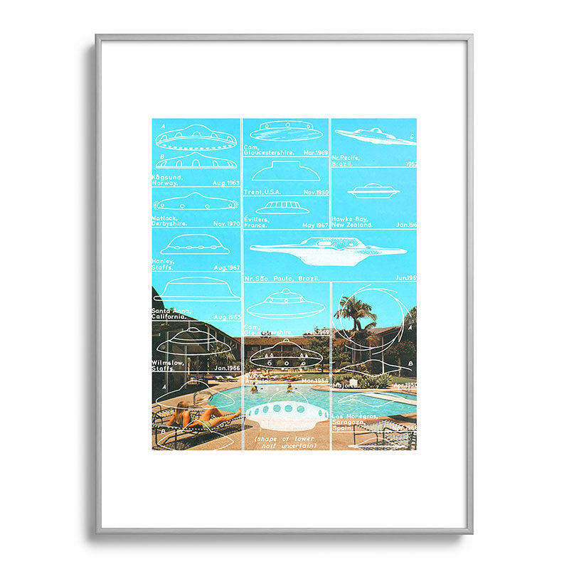 60s UFO sightings Framed Art Print
