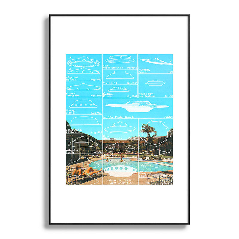 60s UFO sightings Framed Art Print