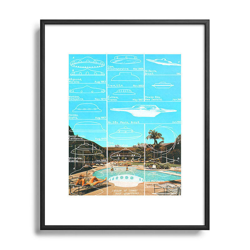 60s UFO sightings Framed Art Print