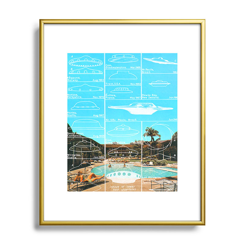 60s UFO sightings Framed Art Print