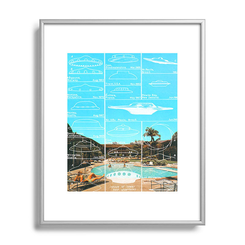 60s UFO sightings Framed Art Print