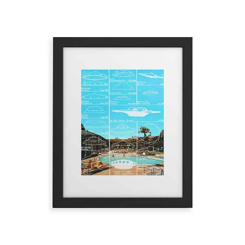 60s UFO sightings Framed Art Print