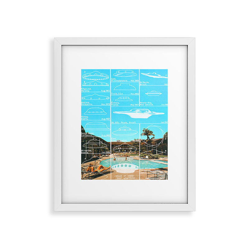 60s UFO sightings Framed Art Print