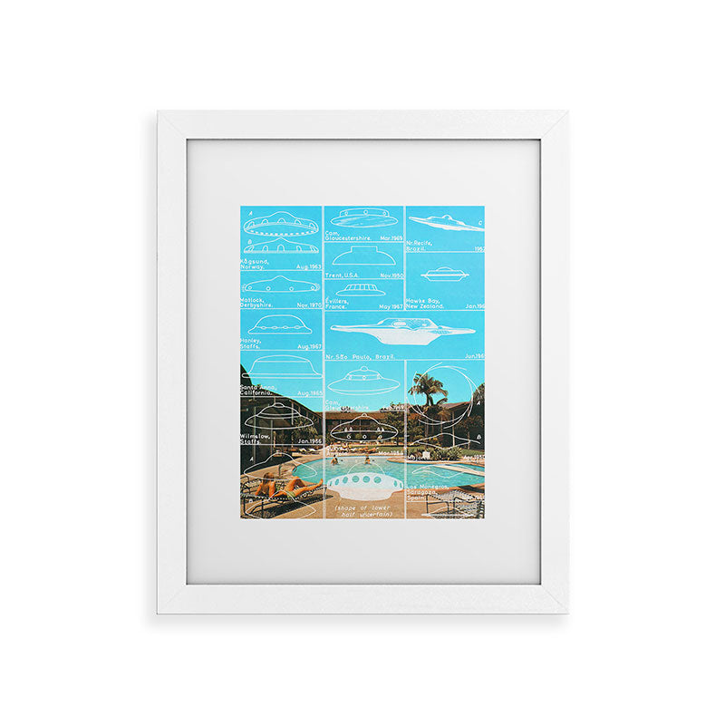 60s UFO sightings Framed Art Print