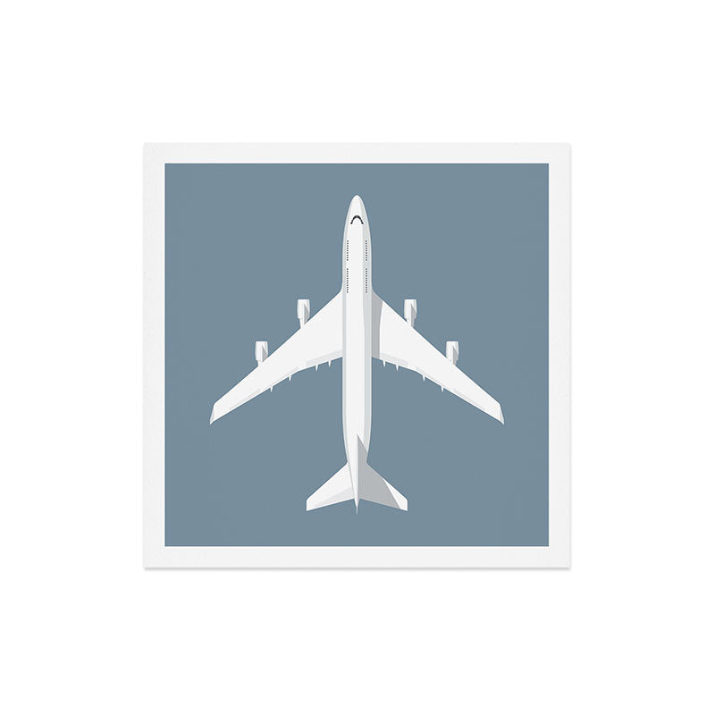 747-400 Jumbo Jet Airliner Aircraft - Slate Art Print