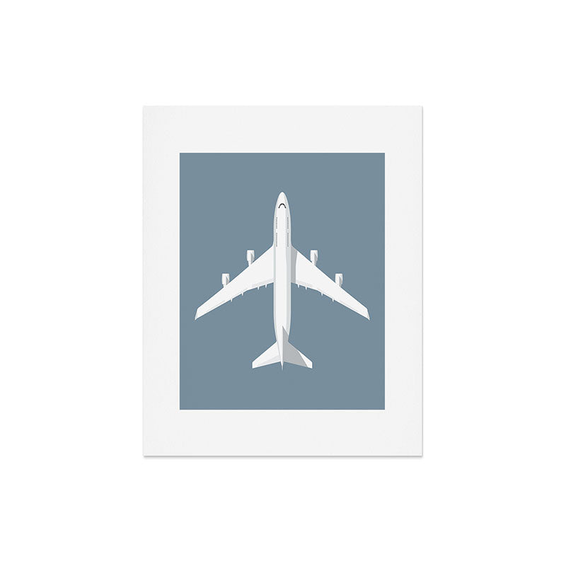 747-400 Jumbo Jet Airliner Aircraft - Slate Art Print