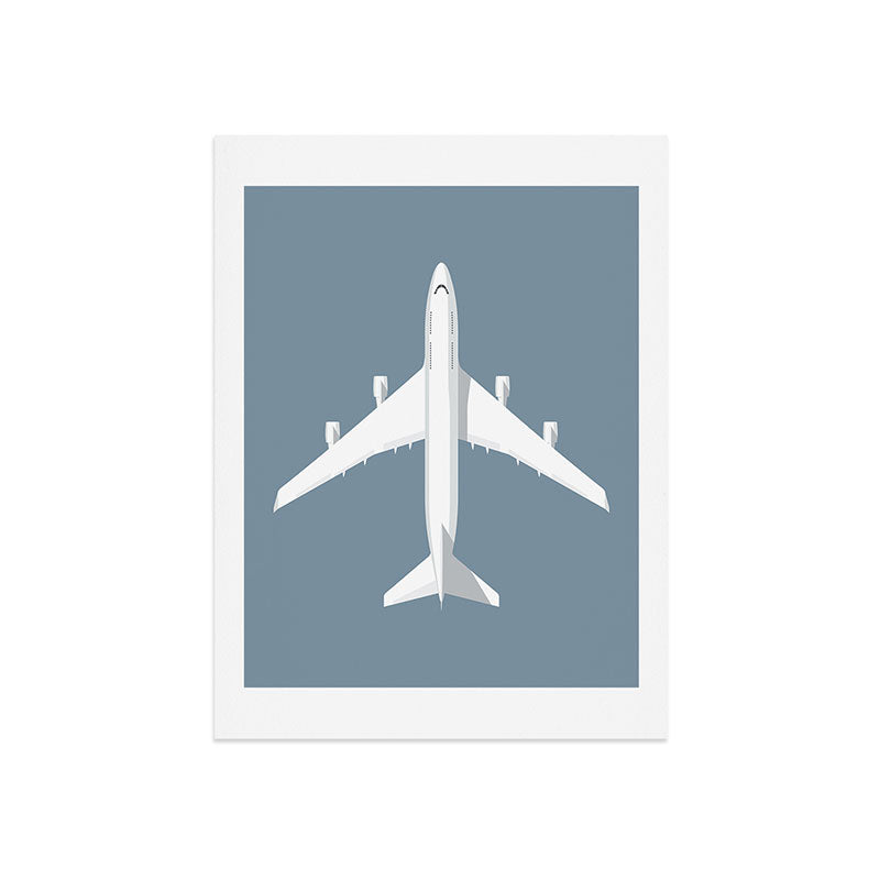 747-400 Jumbo Jet Airliner Aircraft - Slate Art Print