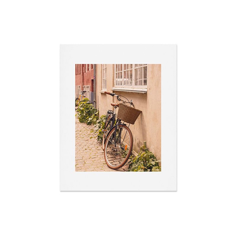 A bicycle in a Copenhagen street | Travel photography | Scandi Europe Scandinavia  Art Print
