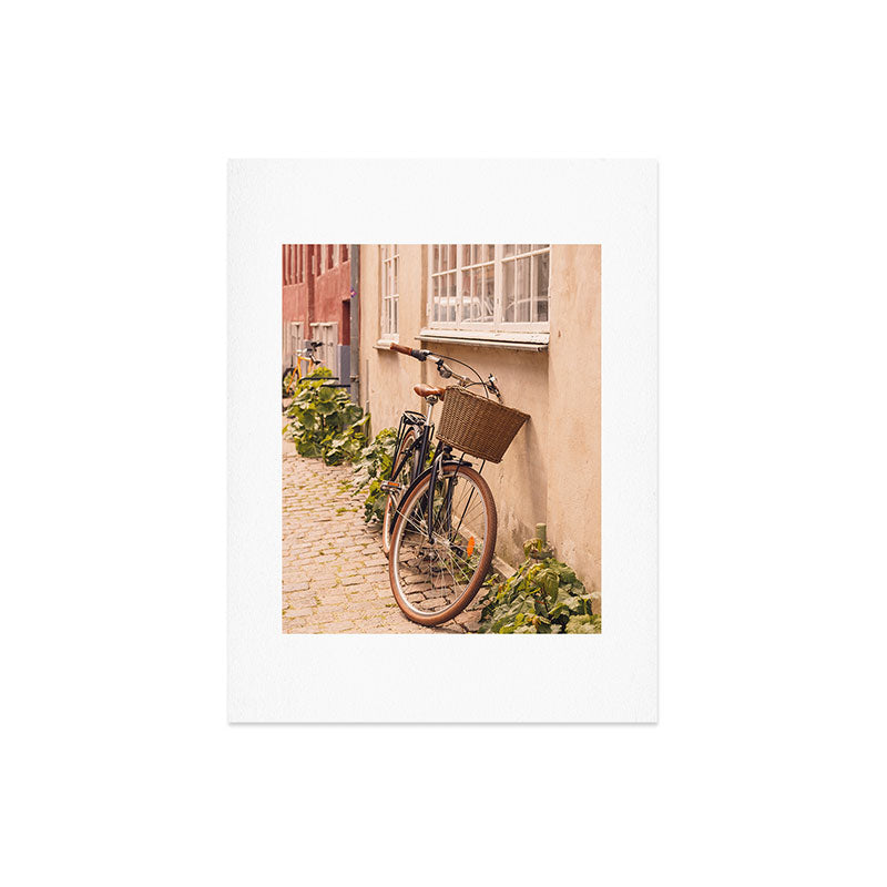 A bicycle in a Copenhagen street | Travel photography | Scandi Europe Scandinavia  Art Print