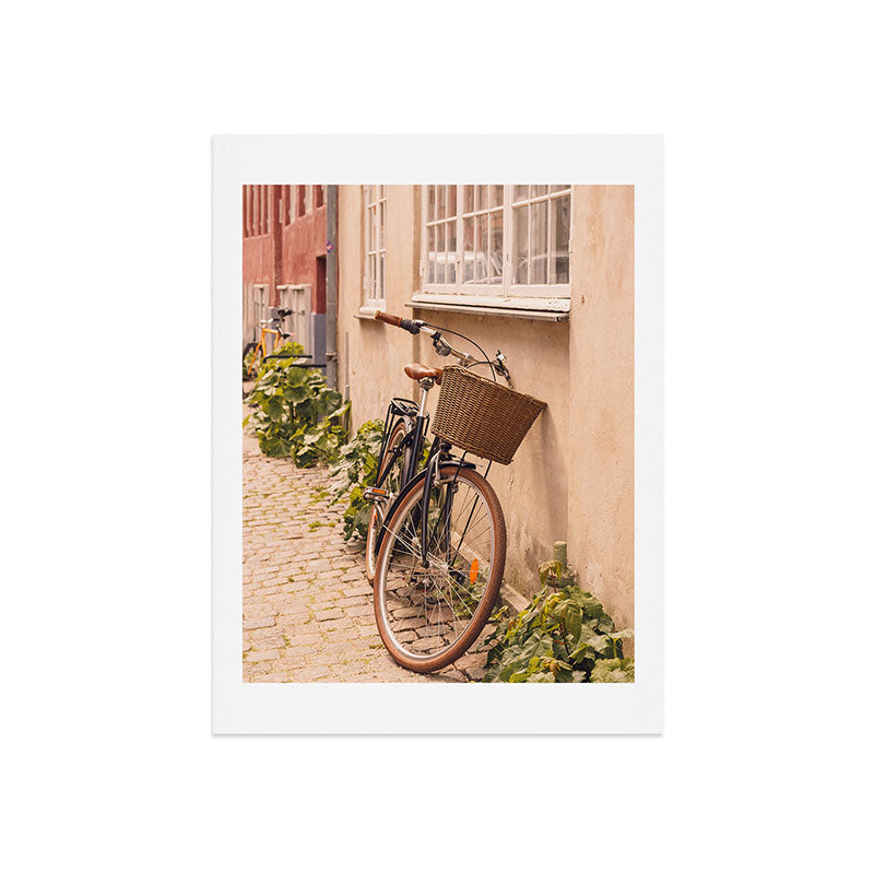 A bicycle in a Copenhagen street | Travel photography | Scandi Europe Scandinavia  Art Print